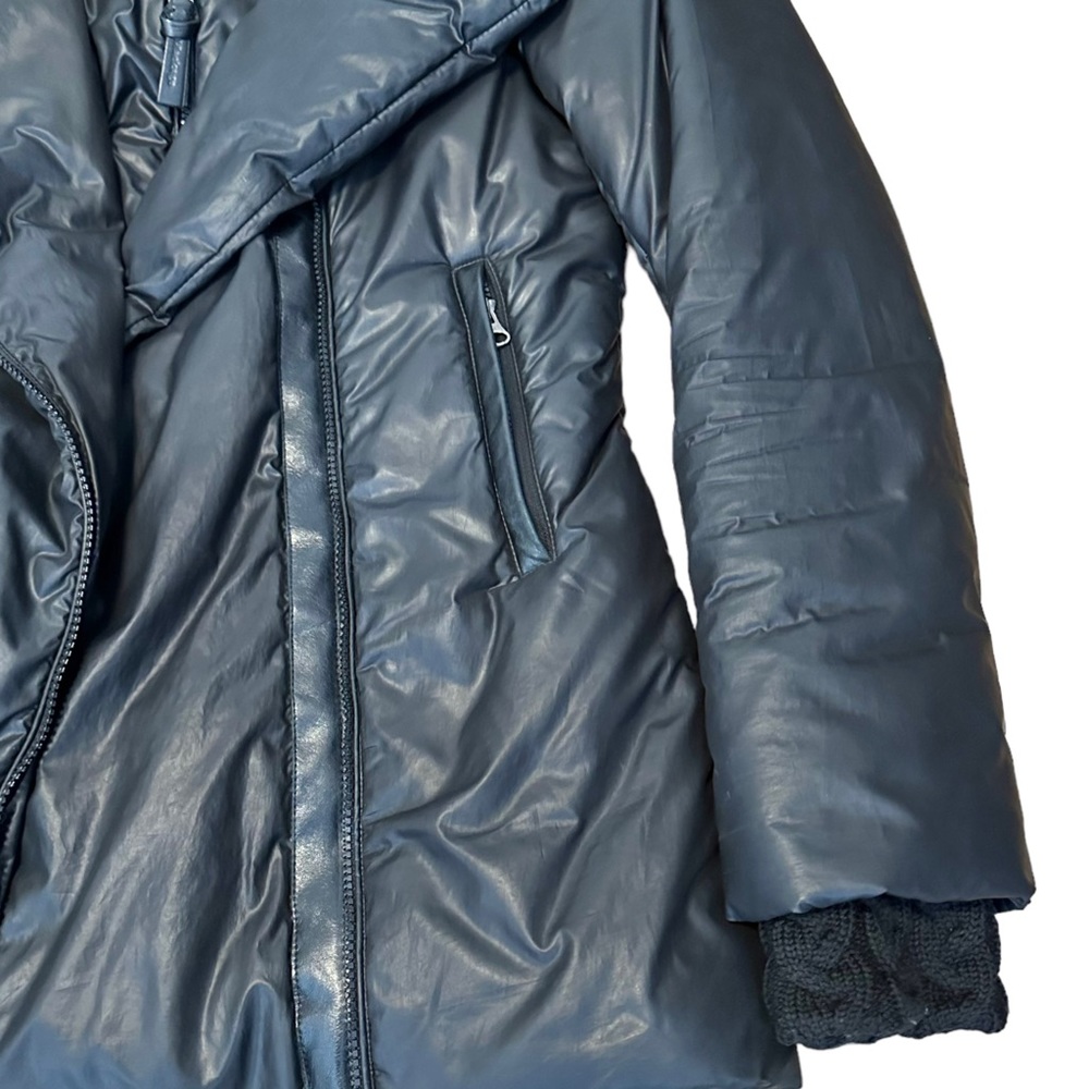 SOLD:Mackage Women's Down Kay Knit Collar Puffer Jacket - Black, S - Picture 4 of 13